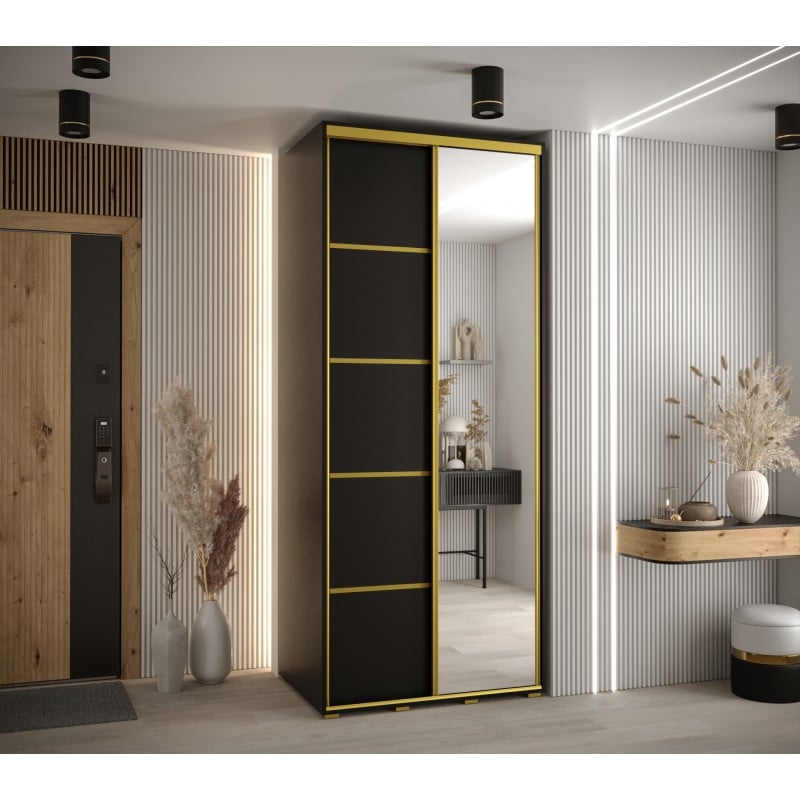 

Skříň s posuvnými dveřmi a zrcadlem Davos 5 110, hloubka 60 cm - Abiks Meble