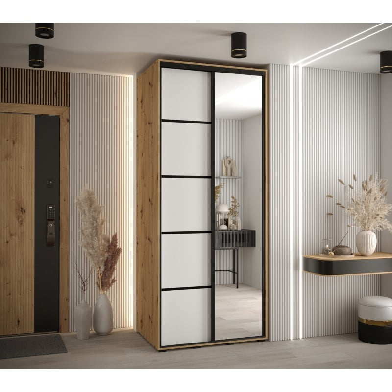 

Skříň s posuvnými dveřmi a zrcadlem Davos 5 110, hloubka 60 cm - Abiks Meble