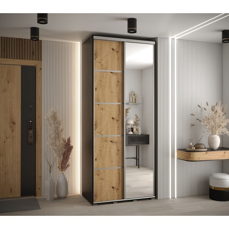 

Skříň s posuvnými dveřmi a zrcadlem Davos 5 120, hloubka 45 cm - Abiks Meble