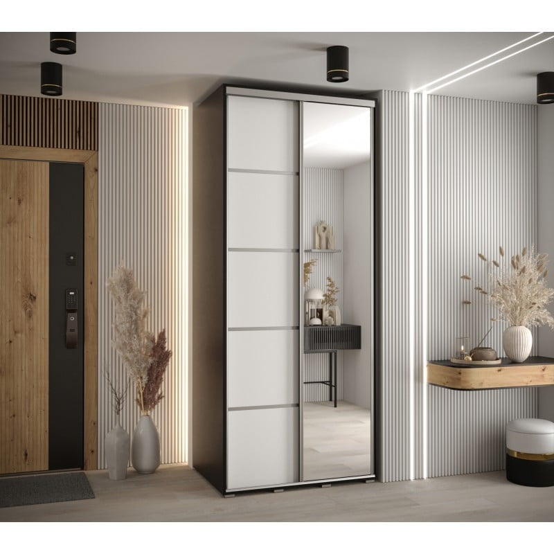 

Skříň s posuvnými dveřmi a zrcadlem Davos 5 120, hloubka 60 cm - Abiks Meble