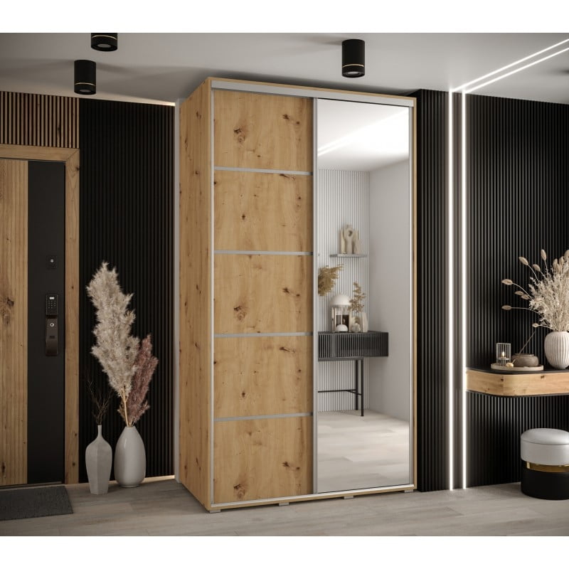

Skříň s posuvnými dveřmi a zrcadlem Davos 5 130, hloubka 60 cm - Abiks Meble
