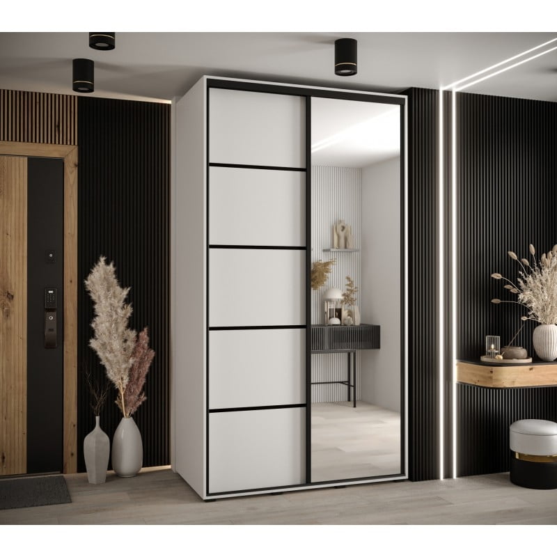 

Skříň s posuvnými dveřmi a zrcadlem Davos 5 130, hloubka 60 cm - Abiks Meble