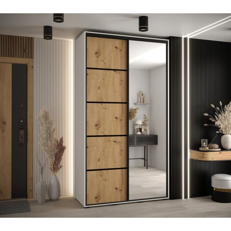 

Skříň s posuvnými dveřmi a zrcadlem Davos 5 140, hloubka 45 cm - Abiks Meble