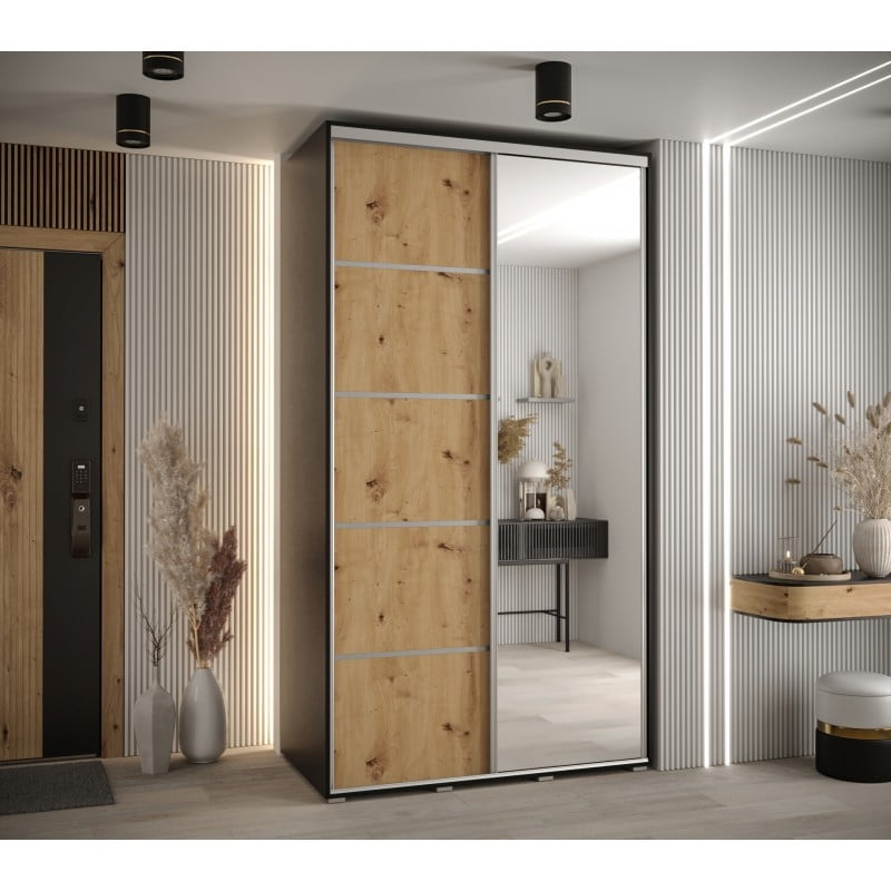 

Skříň s posuvnými dveřmi a zrcadlem Davos 5 140, hloubka 60 cm - Abiks Meble