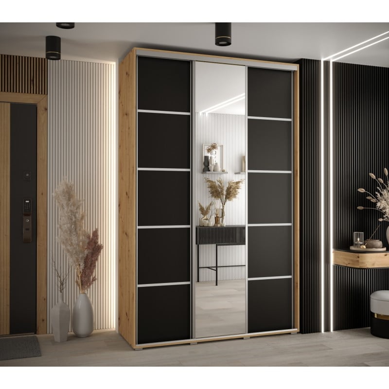 

Skříň s posuvnými dveřmi a zrcadlem Davos 5 150, hloubka 45 cm - Abiks Meble