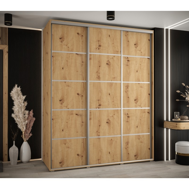Vysoká šatní skříň s posuvnými dveřmi Davos 4 190, hloubka 60 cm, výška 235,2 cm - Abiks Meble