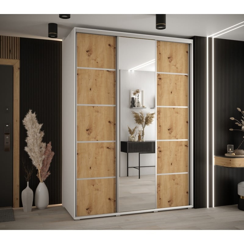 

Skříň s posuvnými dveřmi a zrcadlem Davos 5 180, hloubka 80 cm - Abiks Meble