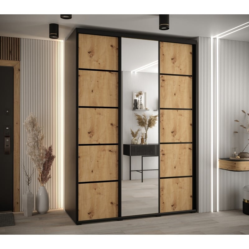 

Skříň s posuvnými dveřmi a zrcadlem Davos 5 180, hloubka 80 cm - Abiks Meble