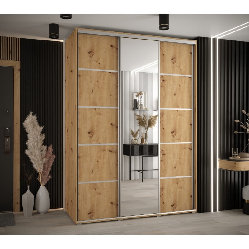 

Skříň s posuvnými dveřmi a zrcadlem Davos 5 180, hloubka 80 cm - Abiks Meble
