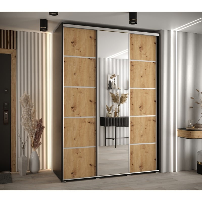 

Skříň s posuvnými dveřmi a zrcadlem Davos 5 180, hloubka 80 cm - Abiks Meble