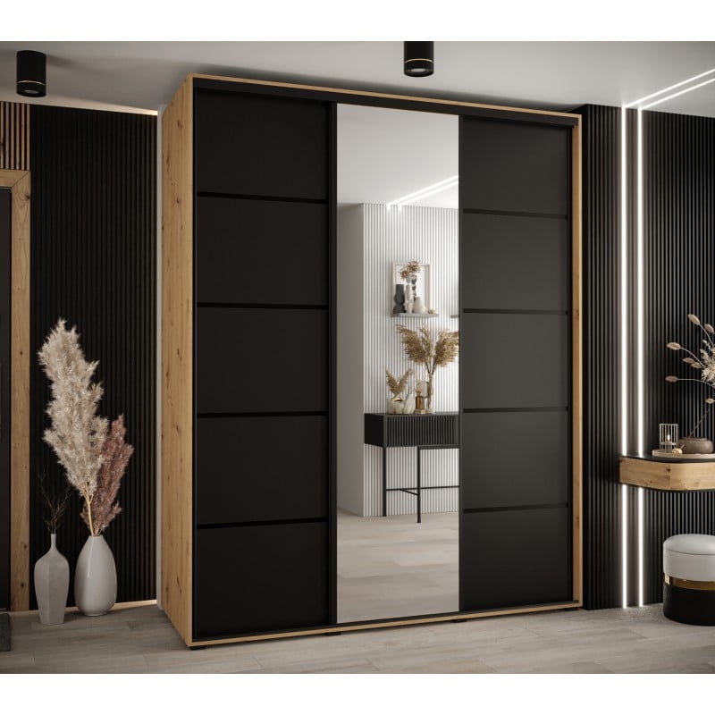 

Skříň s posuvnými dveřmi a zrcadlem Davos 5 190, hloubka 60 cm - Abiks Meble