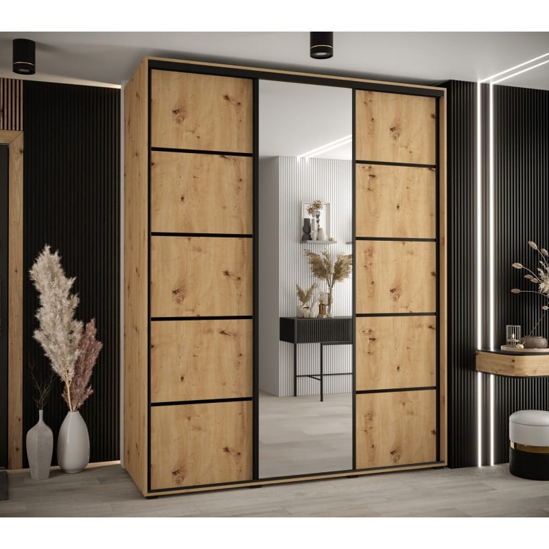

Skříň s posuvnými dveřmi a zrcadlem Davos 5 190, hloubka 60 cm - Abiks Meble
