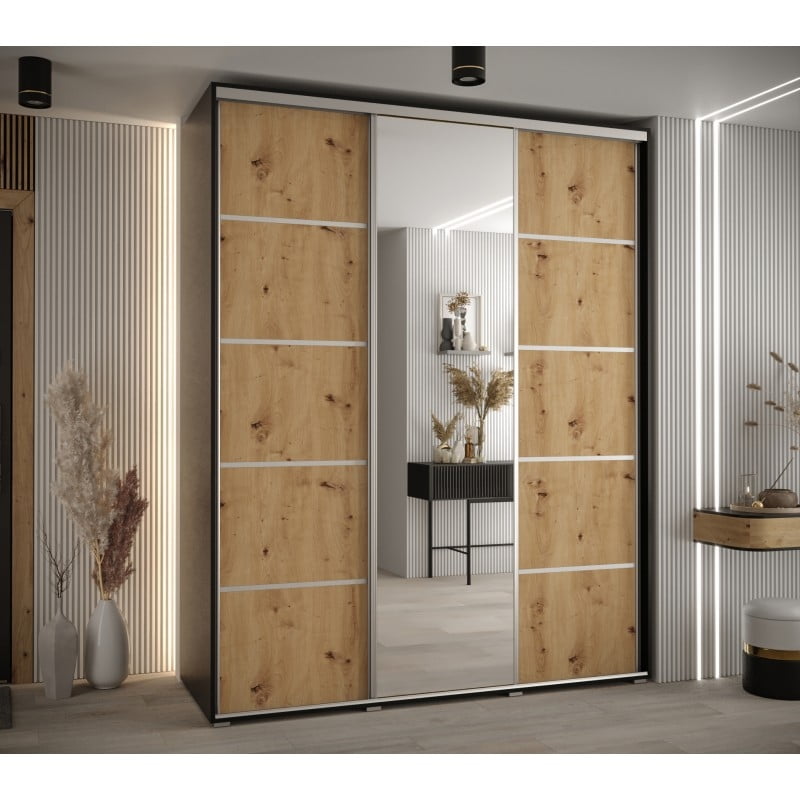 

Skříň s posuvnými dveřmi a zrcadlem Davos 5 190, hloubka 60 cm - Abiks Meble