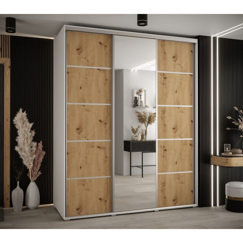 

Skříň s posuvnými dveřmi a zrcadlem Davos 5 190, hloubka 60 cm - Abiks Meble
