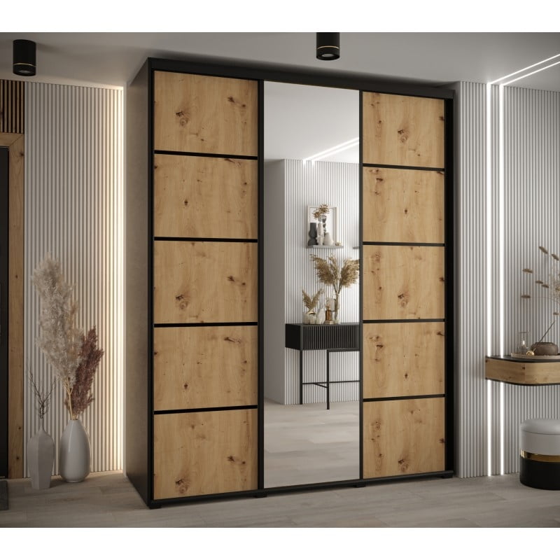 

Skříň s posuvnými dveřmi a zrcadlem Davos 5 190, hloubka 60 cm - Abiks Meble