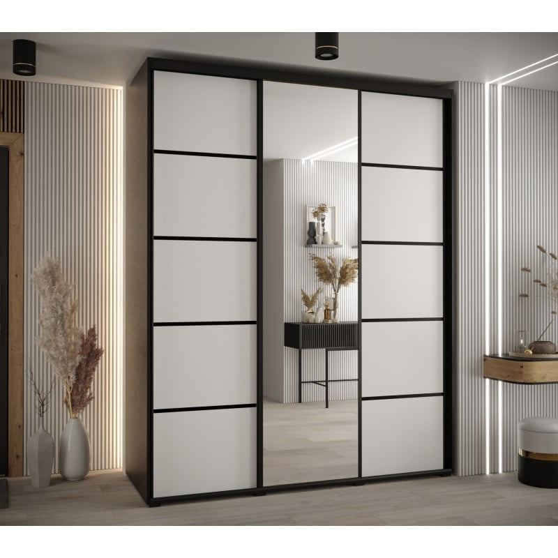 

Skříň s posuvnými dveřmi a zrcadlem Davos 5 190, hloubka 60 cm - Abiks Meble