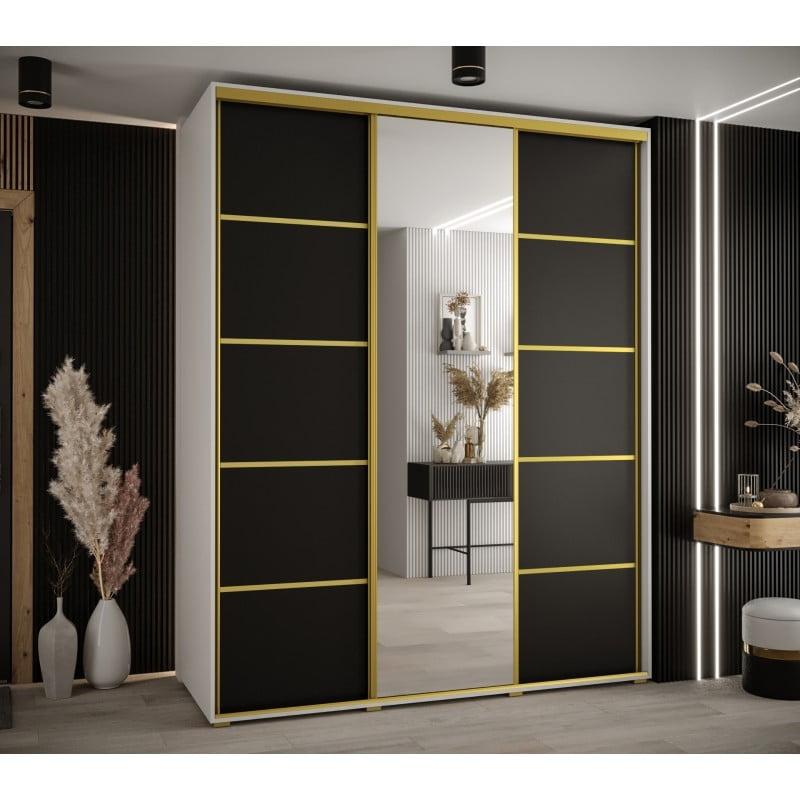 

Skříň s posuvnými dveřmi a zrcadlem Davos 5 200, hloubka 60 cm - Abiks Meble