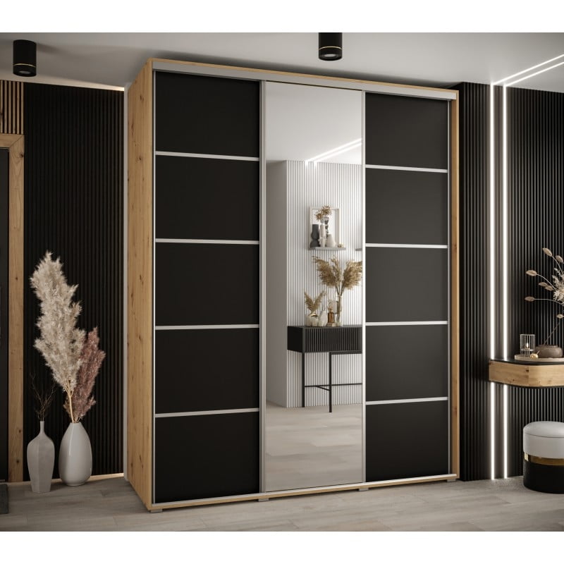

Skříň s posuvnými dveřmi a zrcadlem Davos 5 200, hloubka 60 cm - Abiks Meble