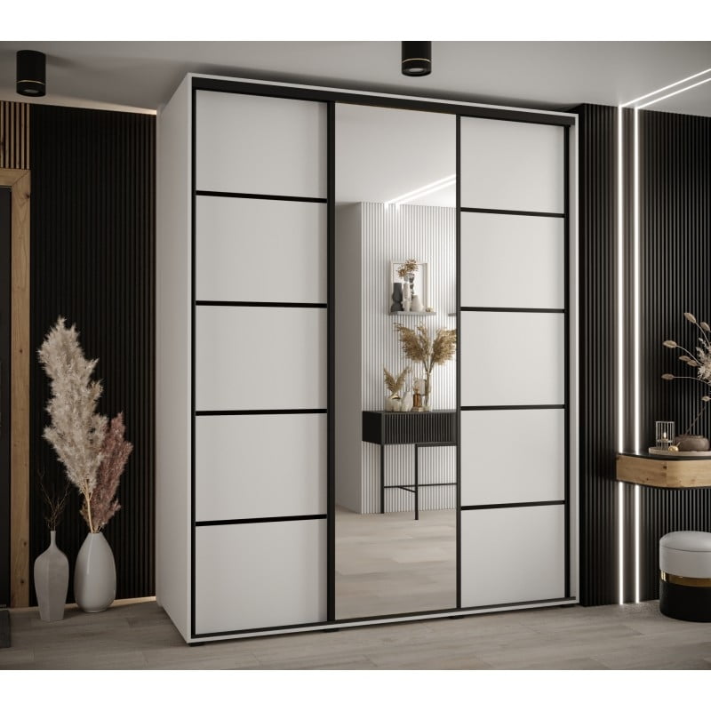 

Skříň s posuvnými dveřmi a zrcadlem Davos 5 200, hloubka 60 cm - Abiks Meble