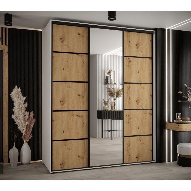

Skříň s posuvnými dveřmi a zrcadlem Davos 5 200, hloubka 60 cm - Abiks Meble
