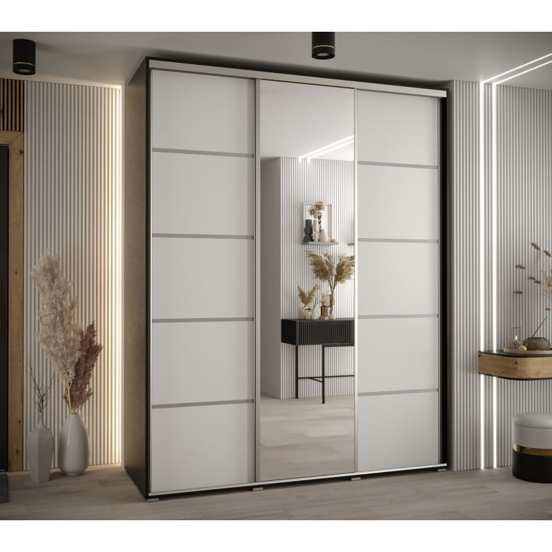 

Skříň s posuvnými dveřmi a zrcadlem Davos 5 200, hloubka 60 cm - Abiks Meble