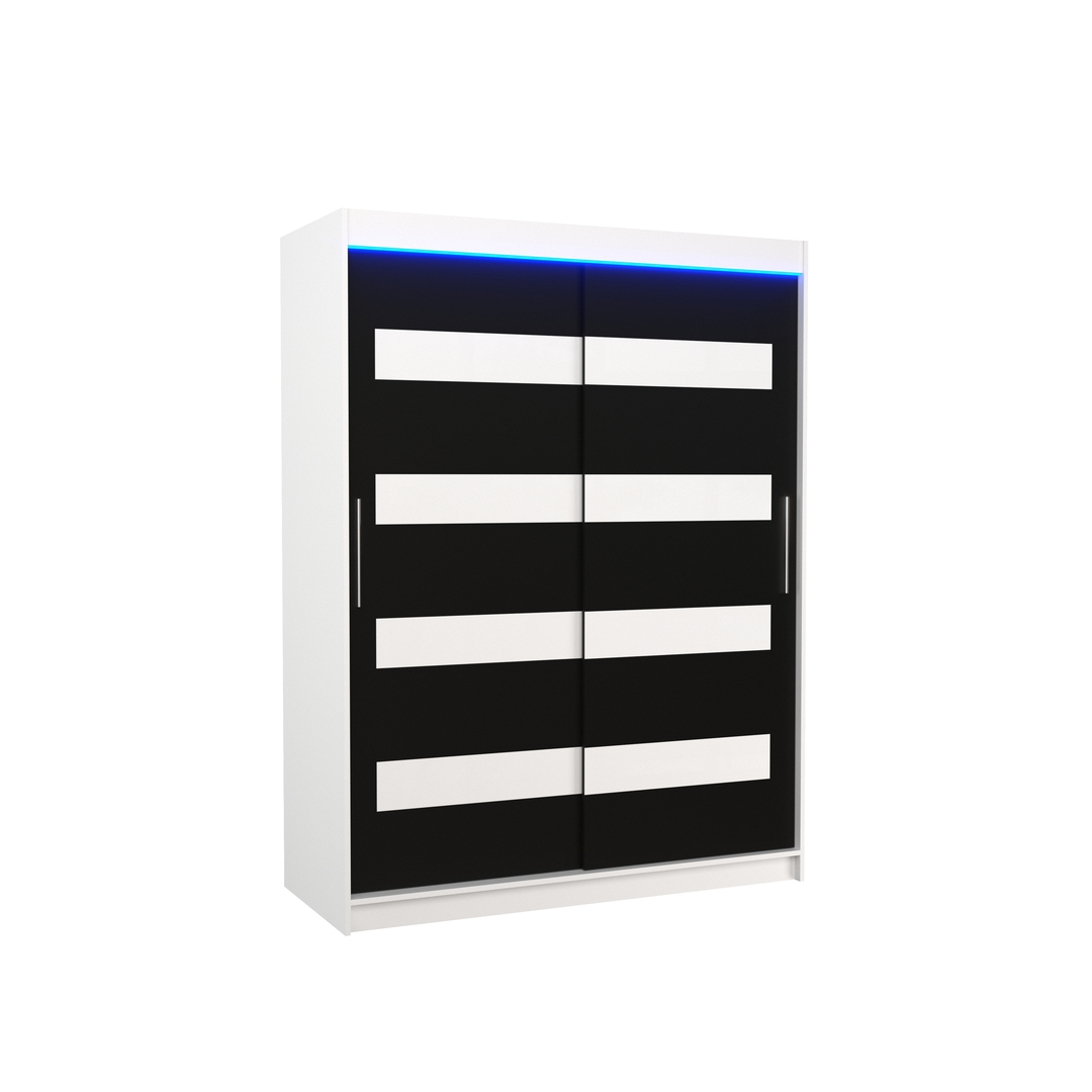 Levně Šatní skříň Martinez 150 s lacobelem a LED osvětlením - ADRK FURNITURE