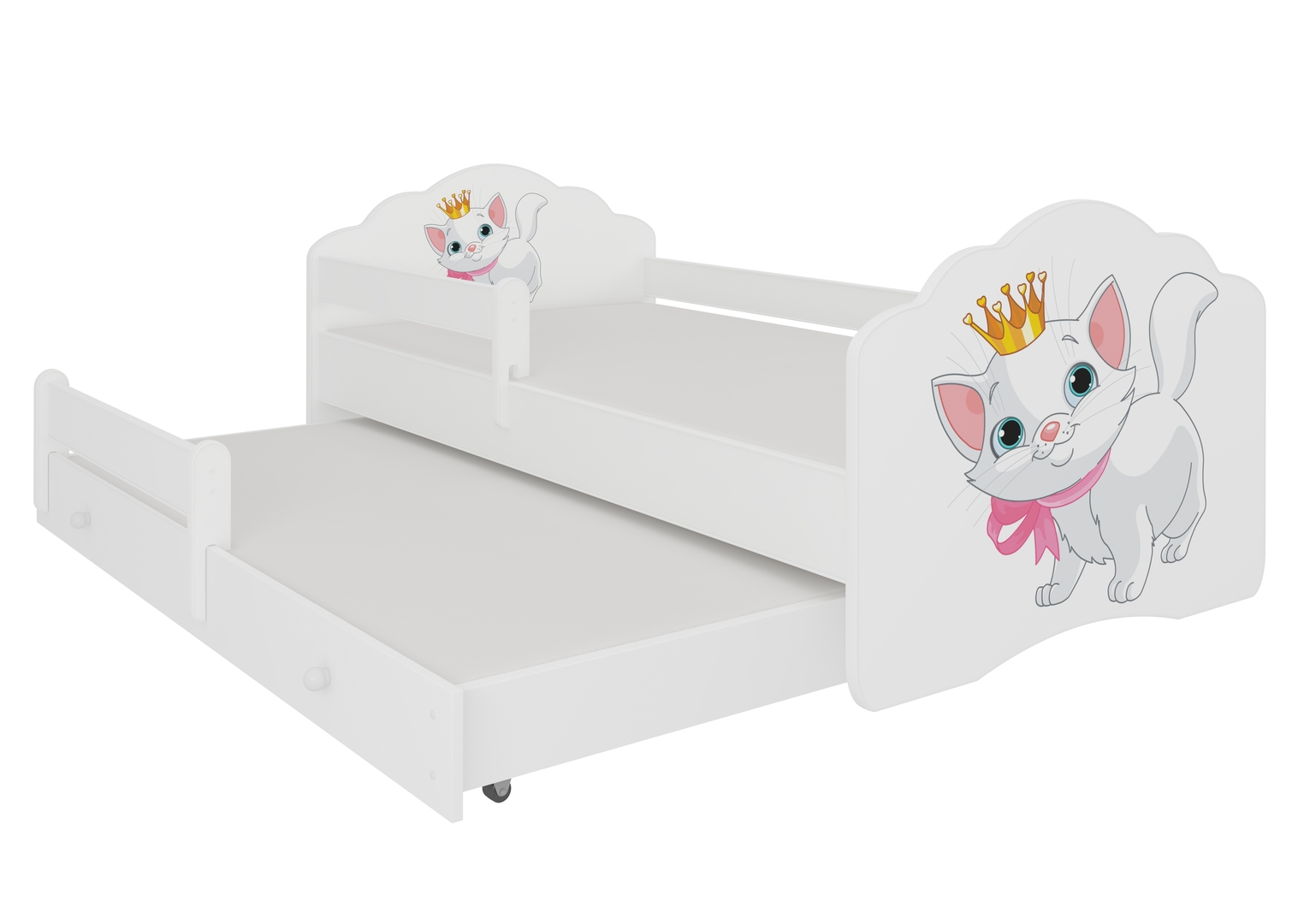 Levně Dvojité lůžko se zábrankou a matracemi Casimo Cat II 160 cm - ADRK FURNITURE