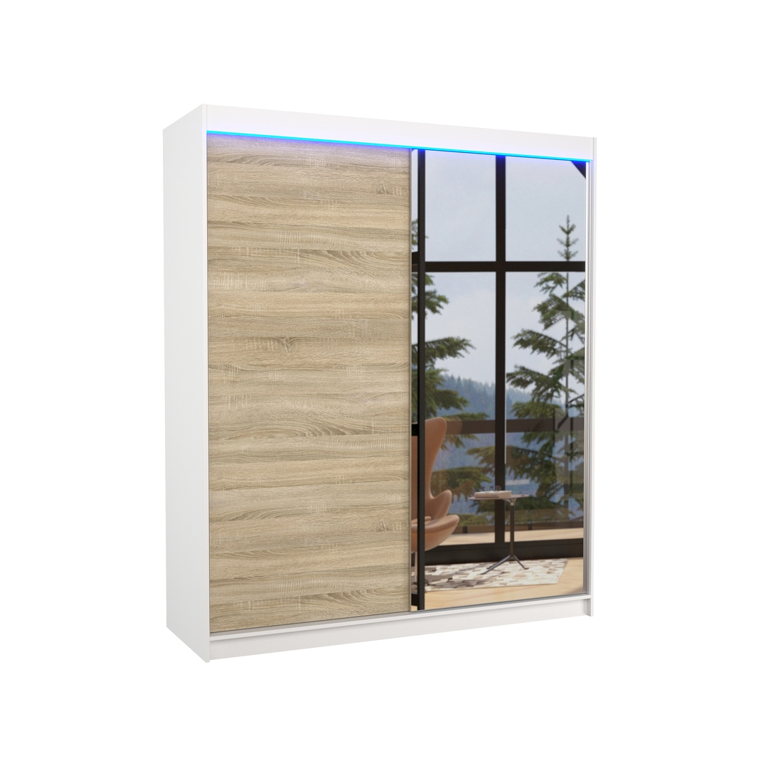 Šatní skříň Viki 180 cm s osvětlením - ADRK FURNITURE