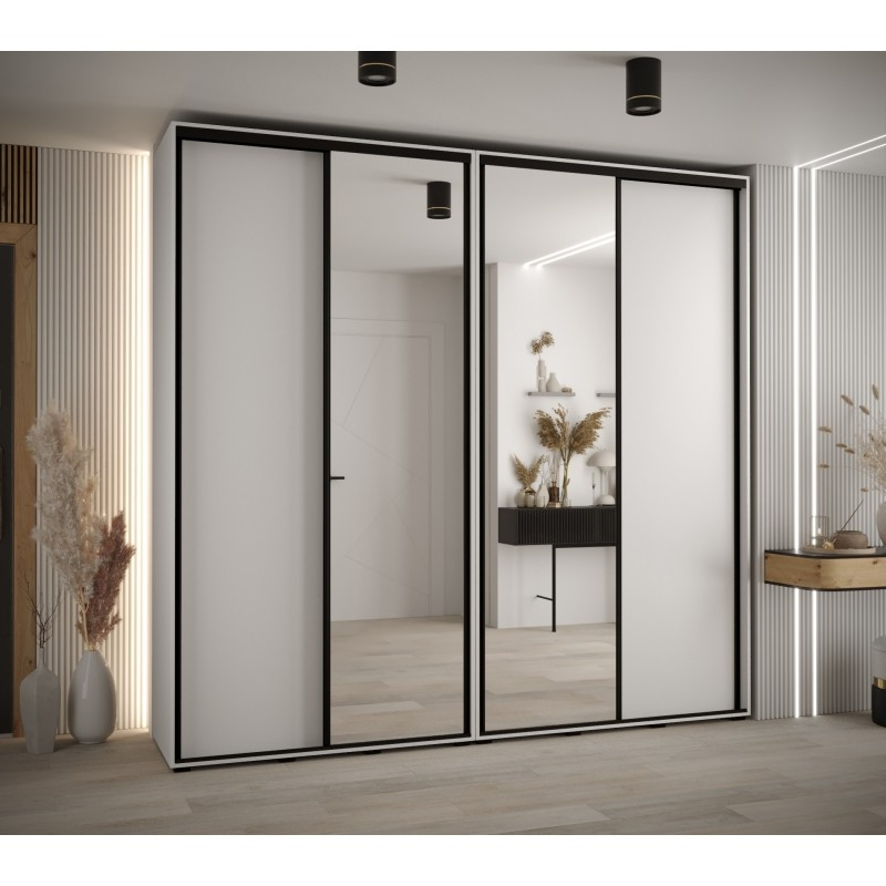 Levně Vysoká šatní skříň s posuvnými dveřmi Davos 3 250, hloubka 45 cm, výška 235,2 cm - Abiks Meble