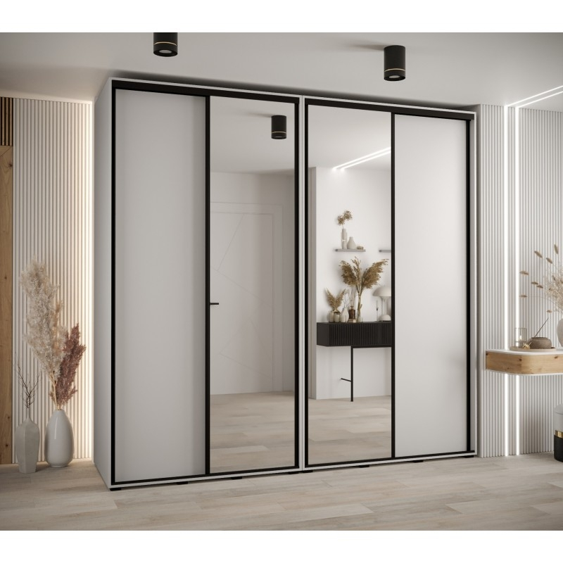 Levně Vysoká šatní skříň s posuvnými dveřmi Davos 3 250, hloubka 60 cm, výška 235,2 cm - Abiks Meble