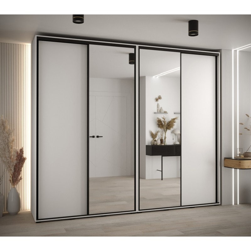 Levně Vysoká šatní skříň s posuvnými dveřmi Davos 3 280, hloubka 45 cm, výška 235,2 cm - Abiks Meble