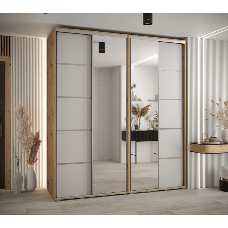 

Skříň s posuvnými dveřmi a zrcadlem Davos 5 210, hloubka 60 cm - Abiks Meble