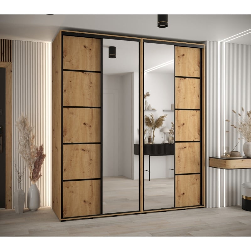 

Skříň s posuvnými dveřmi a zrcadlem Davos 5 210, hloubka 60 cm - Abiks Meble