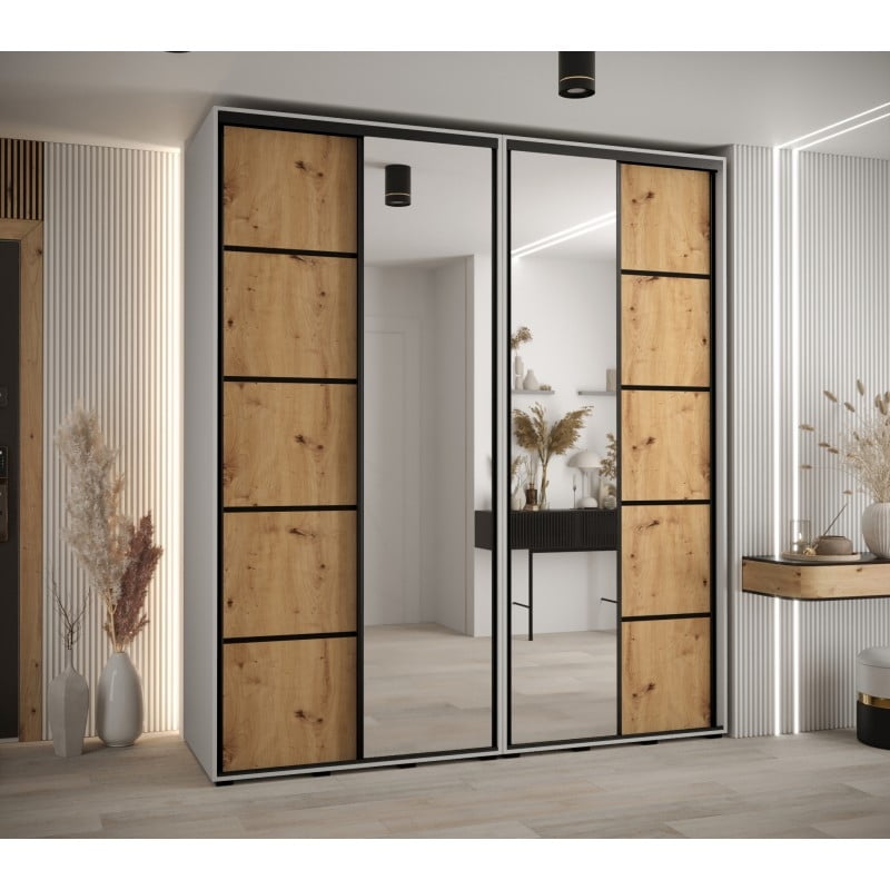 

Skříň s posuvnými dveřmi a zrcadlem Davos 5 210, hloubka 60 cm - Abiks Meble