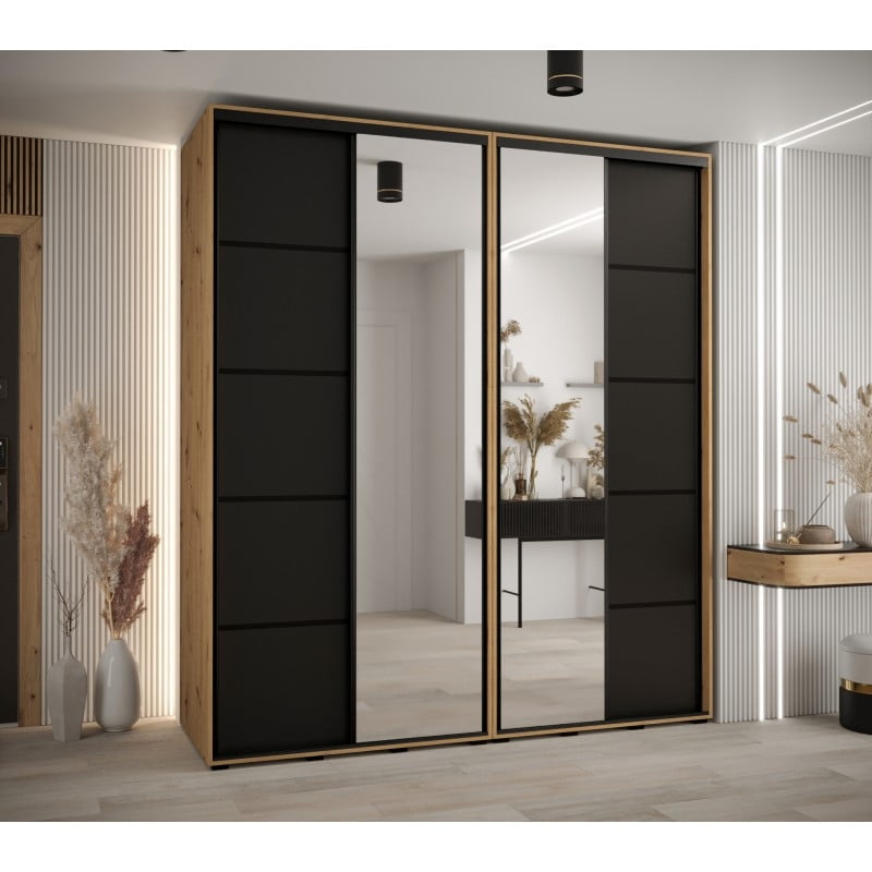 

Skříň s posuvnými dveřmi a zrcadlem Davos 5 210, hloubka 60 cm - Abiks Meble