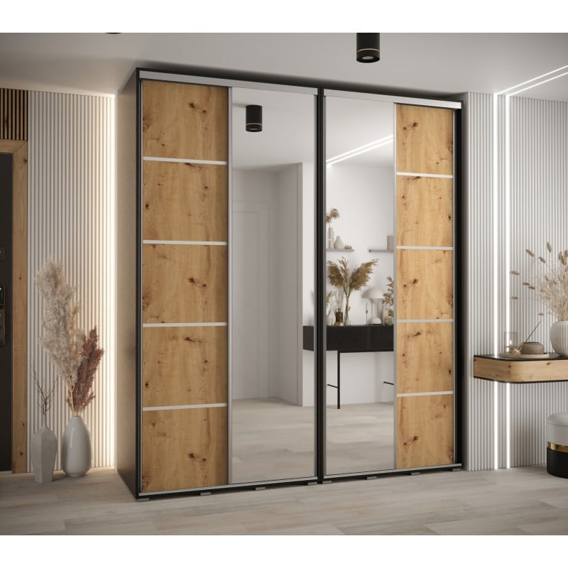 

Skříň s posuvnými dveřmi a zrcadlem Davos 5 210, hloubka 60 cm - Abiks Meble