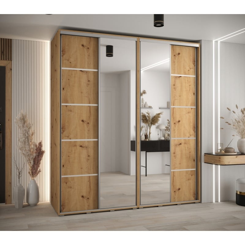 

Skříň s posuvnými dveřmi a zrcadlem Davos 5 210, hloubka 60 cm - Abiks Meble