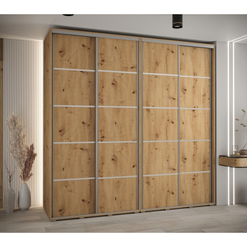 Vysoká šatní skříň s posuvnými dveřmi Davos 4 240, hloubka 60 cm, výška 235,2 cm - Abiks Meble