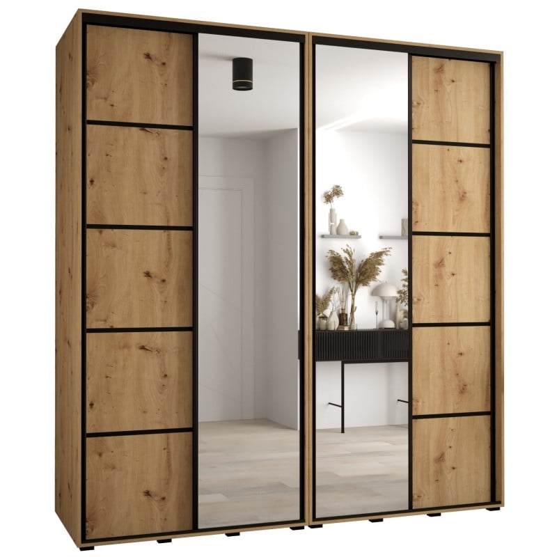 

Skříň s posuvnými dveřmi a zrcadlem Davos 5 220, hloubka 60 cm - Abiks Meble