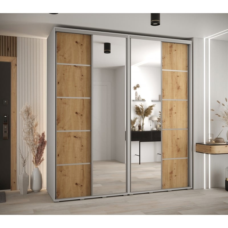 

Skříň s posuvnými dveřmi a zrcadlem Davos 5 220, hloubka 60 cm - Abiks Meble