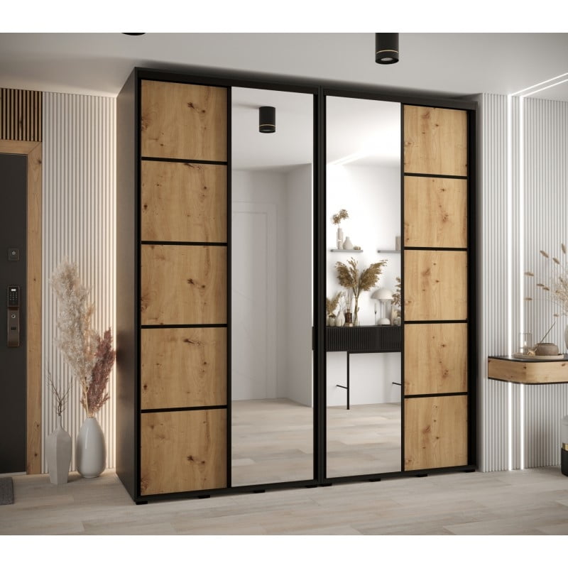 

Skříň s posuvnými dveřmi a zrcadlem Davos 5 220, hloubka 60 cm - Abiks Meble