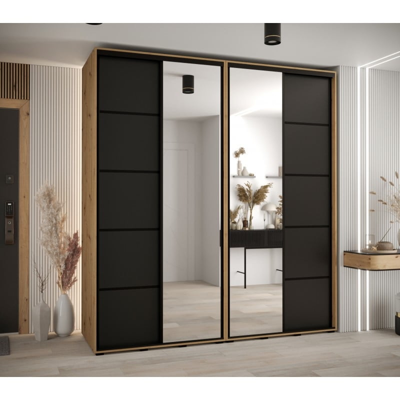 

Skříň s posuvnými dveřmi a zrcadlem Davos 5 220, hloubka 60 cm - Abiks Meble