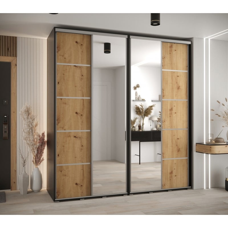 

Skříň s posuvnými dveřmi a zrcadlem Davos 5 220, hloubka 60 cm - Abiks Meble