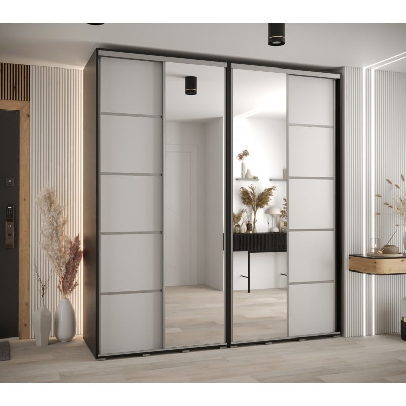 

Skříň s posuvnými dveřmi a zrcadlem Davos 5 220, hloubka 60 cm - Abiks Meble