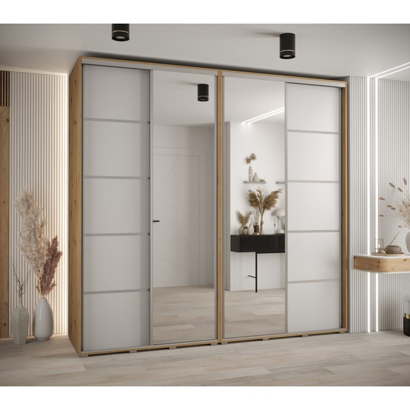 

Skříň s posuvnými dveřmi a zrcadlem Davos 5 250, hloubka 45 cm - Abiks Meble