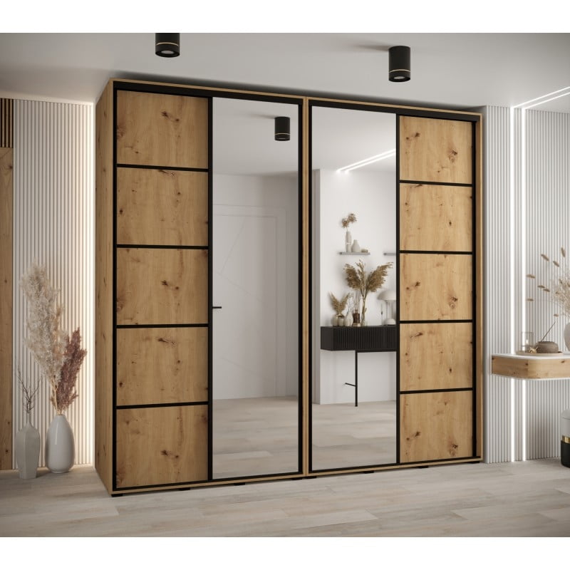 

Skříň s posuvnými dveřmi a zrcadlem Davos 5 250, hloubka 50 cm - Abiks Meble