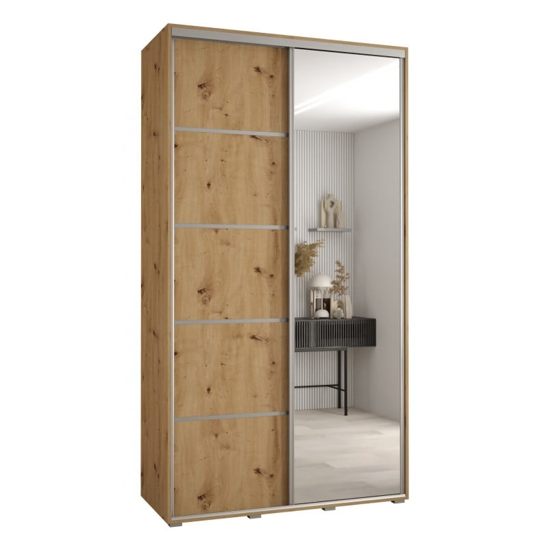 Levně Posuvná skříň se zrcadlem Cannes 5 130 45 cm hloubky - Abiks Meble