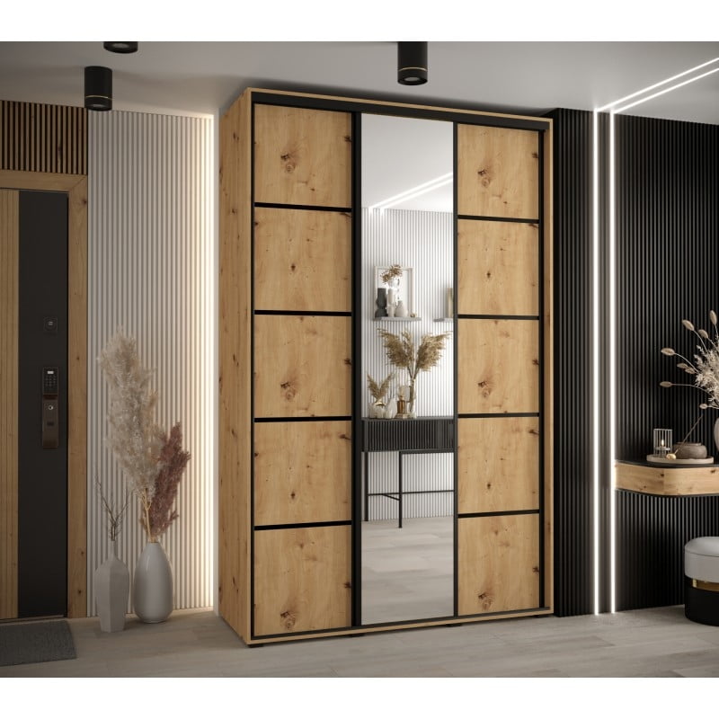 Levně Posuvná skříň se zrcadlem Cannes 5 150 45 cm hloubka - Abiks Meble