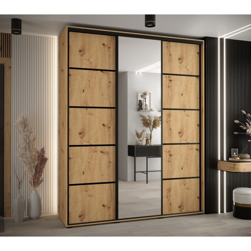Levně Posuvná skříň se zrcadlem Cannes 5 190 45 cm hloubky - Abiks Meble
