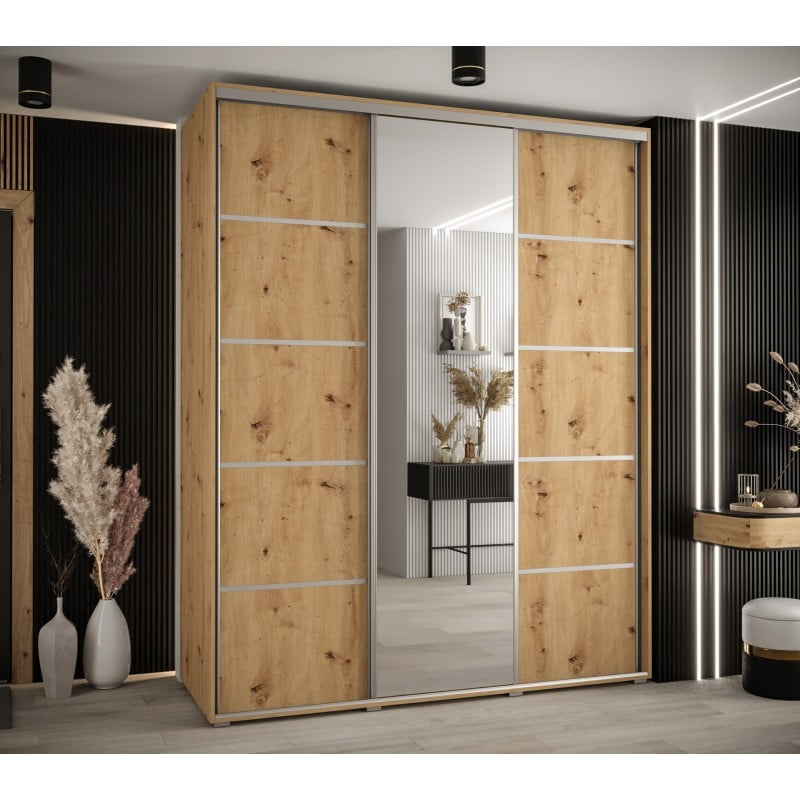 Levně Posuvná skříň se zrcadlem Cannes 5 200 hloubka 60 cm - Abiks Meble